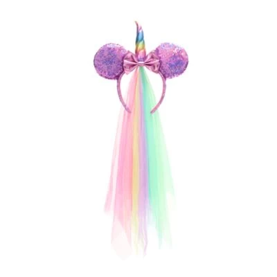 Disney Minnie Mouse Unicorn Holographic Sequin Ear Headband 3 Disney Minnie Mouse Unicorn Holographic Sequin Ear Headband