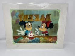 Disney “Baking Them Crazy” Mickey/Minnie 14x18” Matted Print SIGNED Rob Kaz