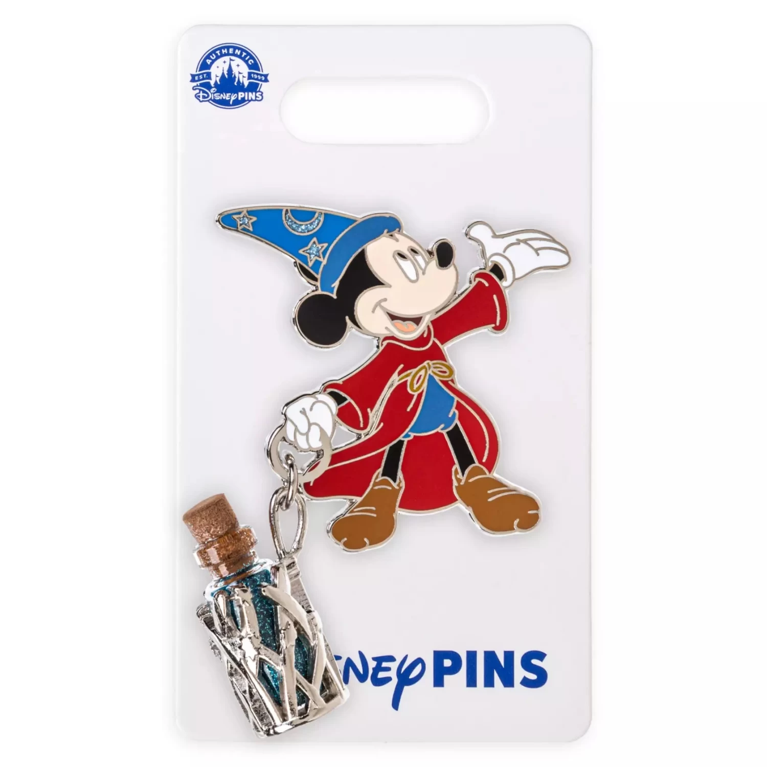 Disney Sorcerer Mickey Mouse Pin With Glitter Vial Dangler – Fantasia 4 Disney Sorcerer Mickey Mouse Pin With Glitter Vial Dangler – Fantasia - Image 2