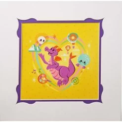 Disney Journey Into Imagination Figment By Caley Hicks 14x14" Matted Print