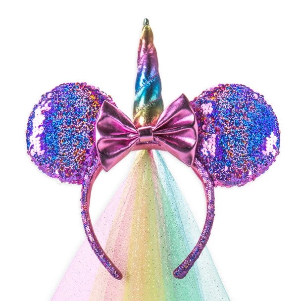 Disney Minnie Mouse Unicorn Holographic Sequin Ear Headband 5 Disney Minnie Mouse Unicorn Holographic Sequin Ear Headband - Image 3