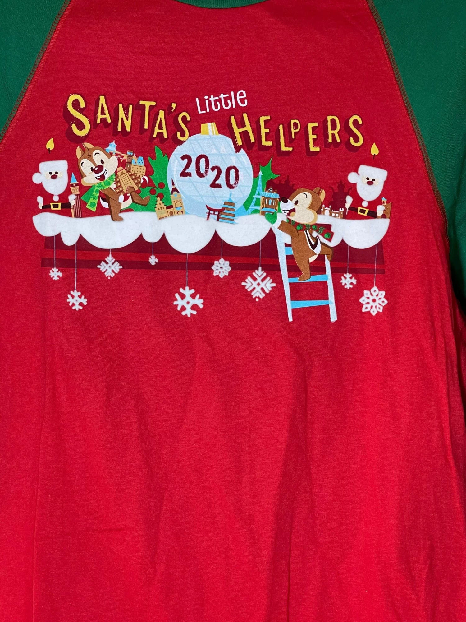 Disney Epcot Festival Of Holidays 2020 Chip And Dale Raglan Shirt 4 Disney Epcot Festival Of Holidays 2020 Chip And Dale Raglan Shirt - Image 2