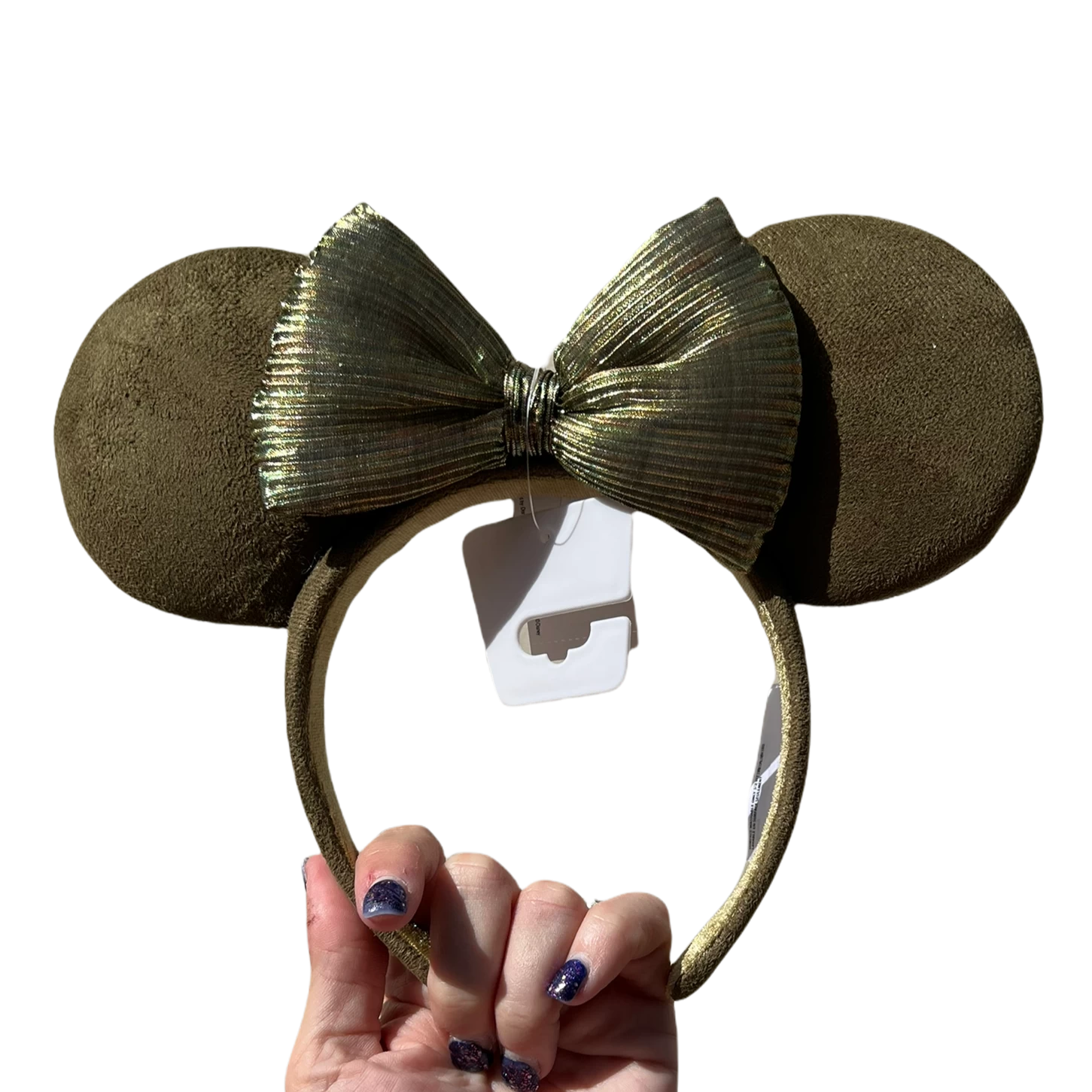 Disney Minnie Mouse Ear Headband With Bow – Olive 3 Disney Minnie Mouse Ear Headband With Bow – Olive