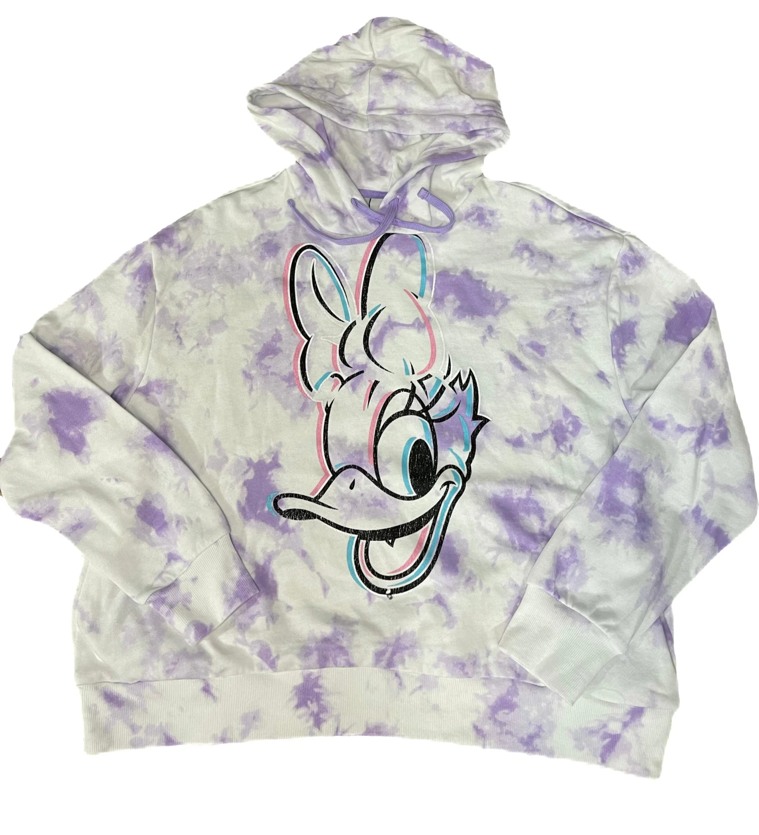 Walt Disney World Daisy Duck Tie Dye Pullover Hoodie For Adults– Lavender Purple 3 Walt Disney World Daisy Duck Tie Dye Pullover Hoodie For Adults– Lavender Purple