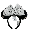 Disney Polka Dot Party Baublebar Black Velvet And Pearl Minnie Ear Headband