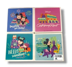 Disney Contemporary Resort Minnie And Mickey Ceramic Coaster Set Of 4