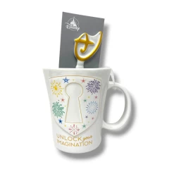 Disney Mickey Unlock The Magic Fireworks Castle Spoon Key Mug