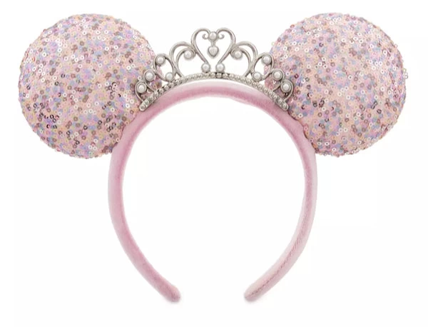 Disney Princess Sequin Minnie Ear Headband With Tiara 3 Disney Princess Sequin Minnie Ear Headband With Tiara