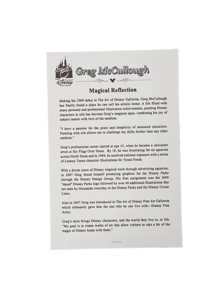 Disney Festival Of Arts “Magical Reflection” By Greg McCullough 14x18” Matted Print 4 Disney Festival Of Arts “Magical Reflection” By Greg McCullough 14x18” Matted Print - Image 2