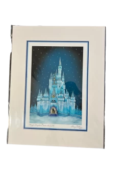 Disney Matted Print “Magic Kingdom Park - Ice Castle” By Larry Dotson