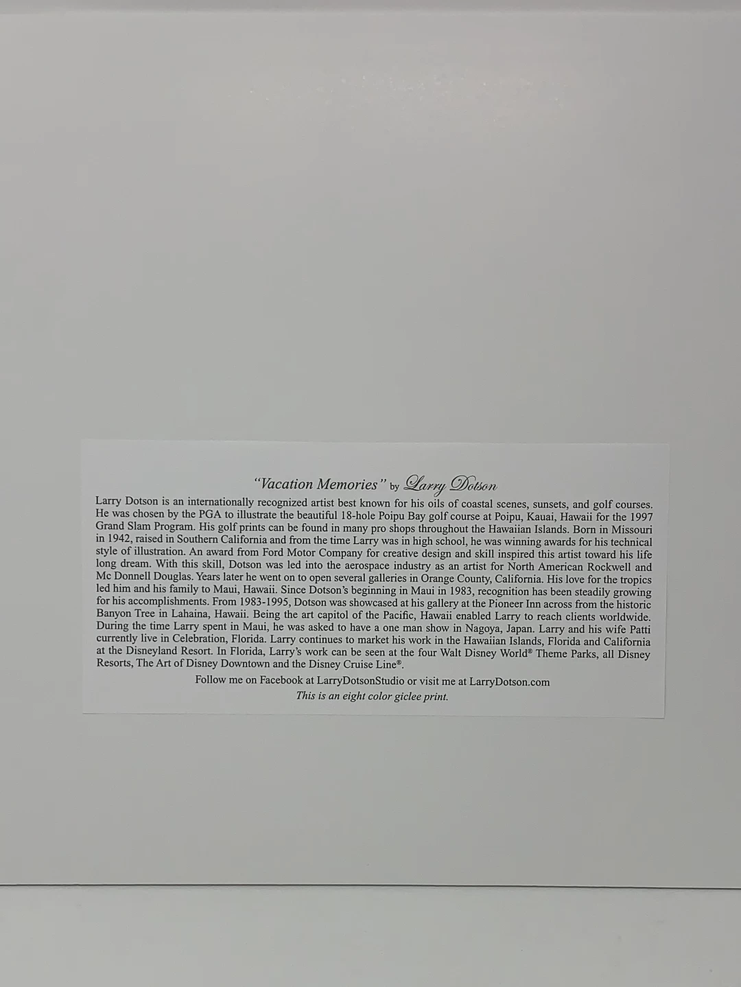 Disney The Wilderness Lodge By Larry Dotson 11x14" Matted Print 4 Disney The Wilderness Lodge By Larry Dotson 11x14" Matted Print - Image 2