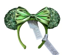 Disney Parks Minnie Ear Headband-Green Sequin Tinker Bell