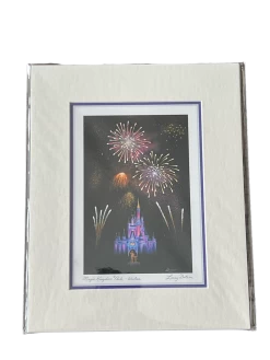 Disney “Magic Kingdom Park - Wishes” By Larry Dotson 8x10" Matted Print