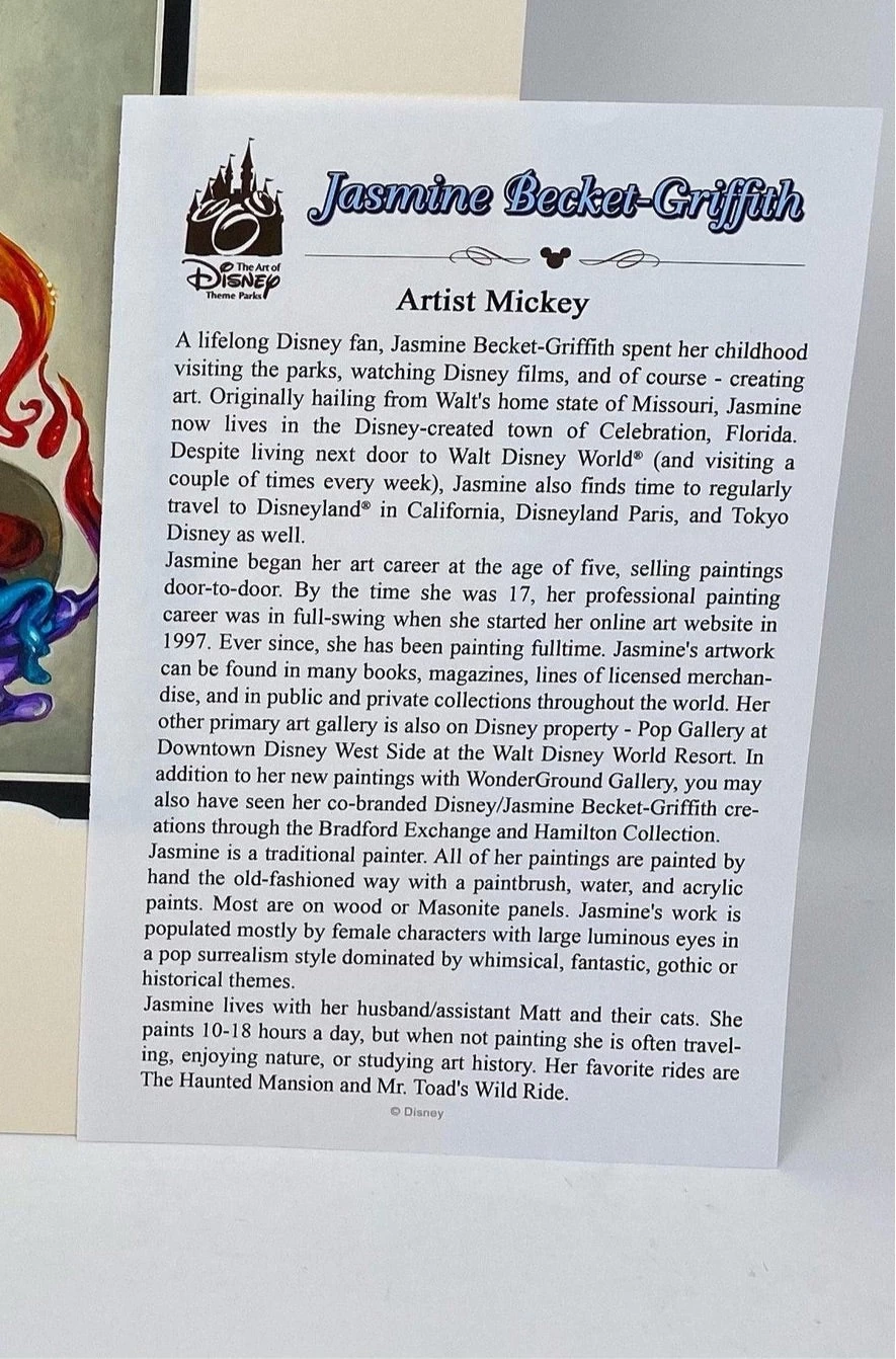 Disney Festival Of Arts "Artist Mickey" Jasmine Becket-Griffith 14x18" Matted Pr 4 Disney Festival Of Arts "Artist Mickey" Jasmine Becket-Griffith 14x18" Matted Pr - Image 2