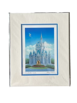 Disney Print “Cinderella Castle” By Larry Dotson 8x10” Matted Print