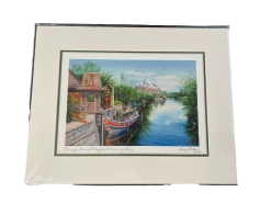 Disney Animal Kingdom Discovery River By Artist Larry Dotson 11X14" Matted Print