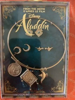 Disney Aladdin Live Action Jewelry Earring And Charm Bracelet Set