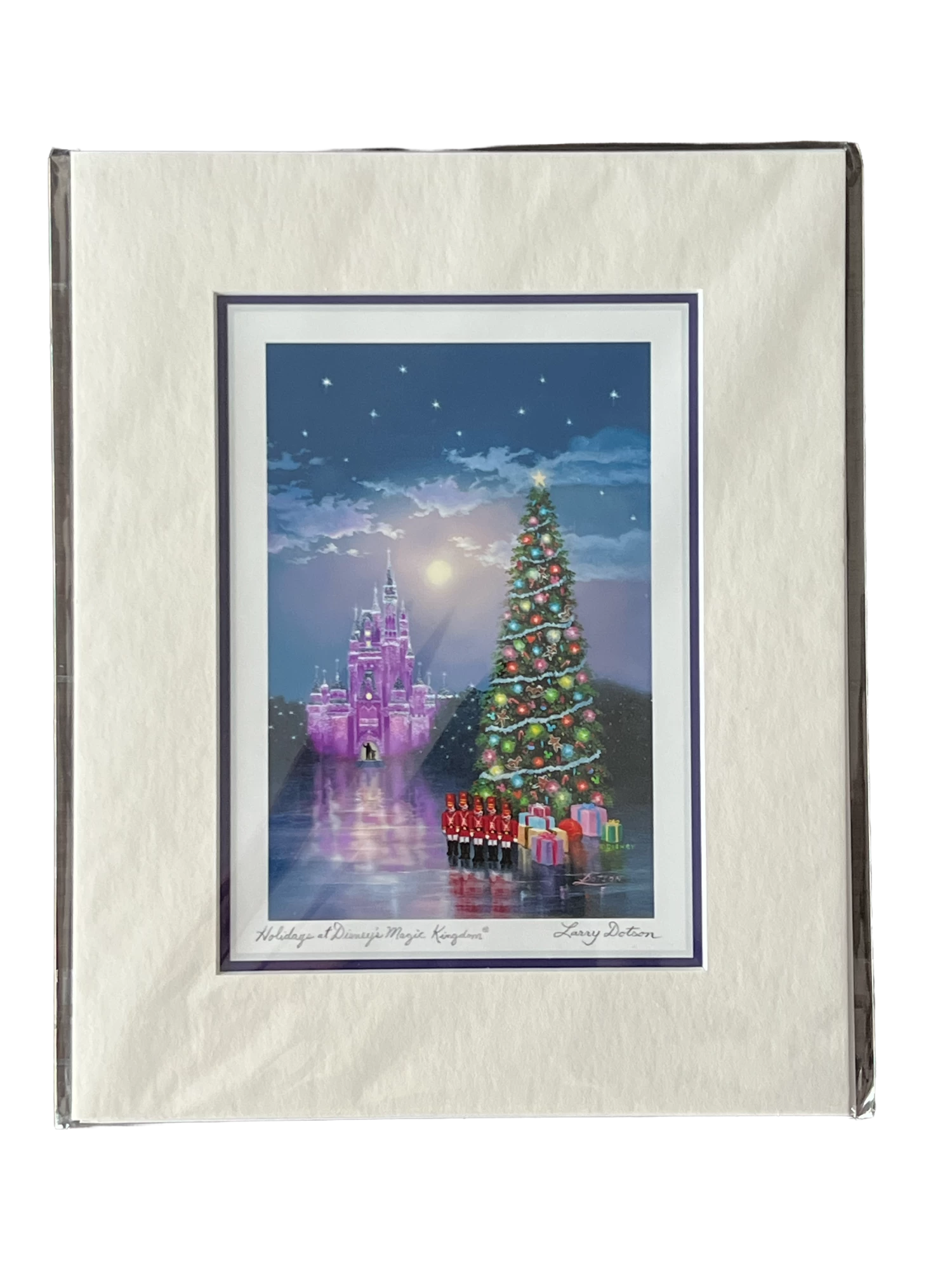 Disney Matted Print “Holidays At Disney’s Magic Kingdom” By Larry Dotson 3 Disney Matted Print “Holidays At Disney’s Magic Kingdom” By Larry Dotson