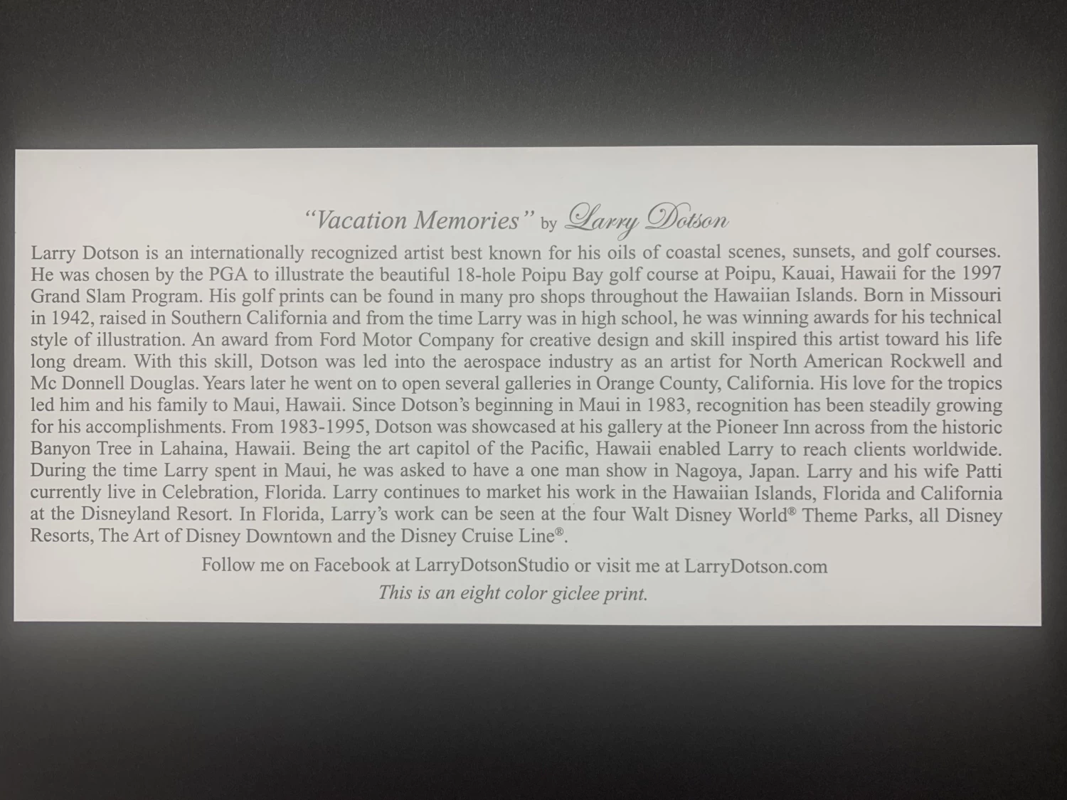 Disney Print “Pirates Of The Caribbean” By Larry Dotson 11x14" Matted Print 4 Disney Print “Pirates Of The Caribbean” By Larry Dotson 11x14" Matted Print - Image 2