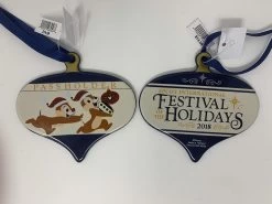 Disney Epcot 2018 Festival Of The Holidays Chip And Dale Ornament