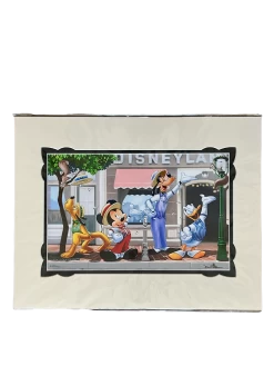 Disneyland “Dapper Dilemma” Matted Print By Daniel Killen Mickey, Goofy, Pluto