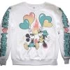 Disney Mickey Minnie Retro Castle With Balloons Pullover Sweatshirt M