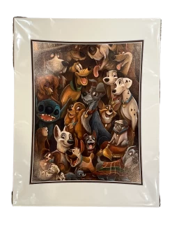 Disney Print "Disney Dog Days" By Darren Wilson 14x18" Matted Print