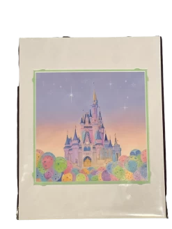 Disney "Merriment" Magic Kingdom Castle By Rosemary Begley 11X14” Matted Print
