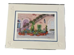 Disney Lady And The Tramp At Epcot Italy Pavilion By Larry Dotson 11x14" Matted Print