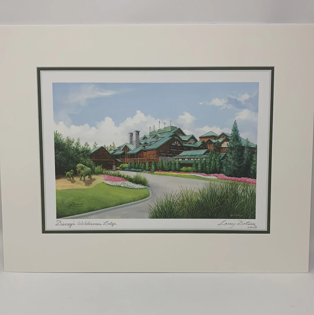 Disney The Wilderness Lodge By Larry Dotson 11x14" Matted Print 3 Disney The Wilderness Lodge By Larry Dotson 11x14" Matted Print