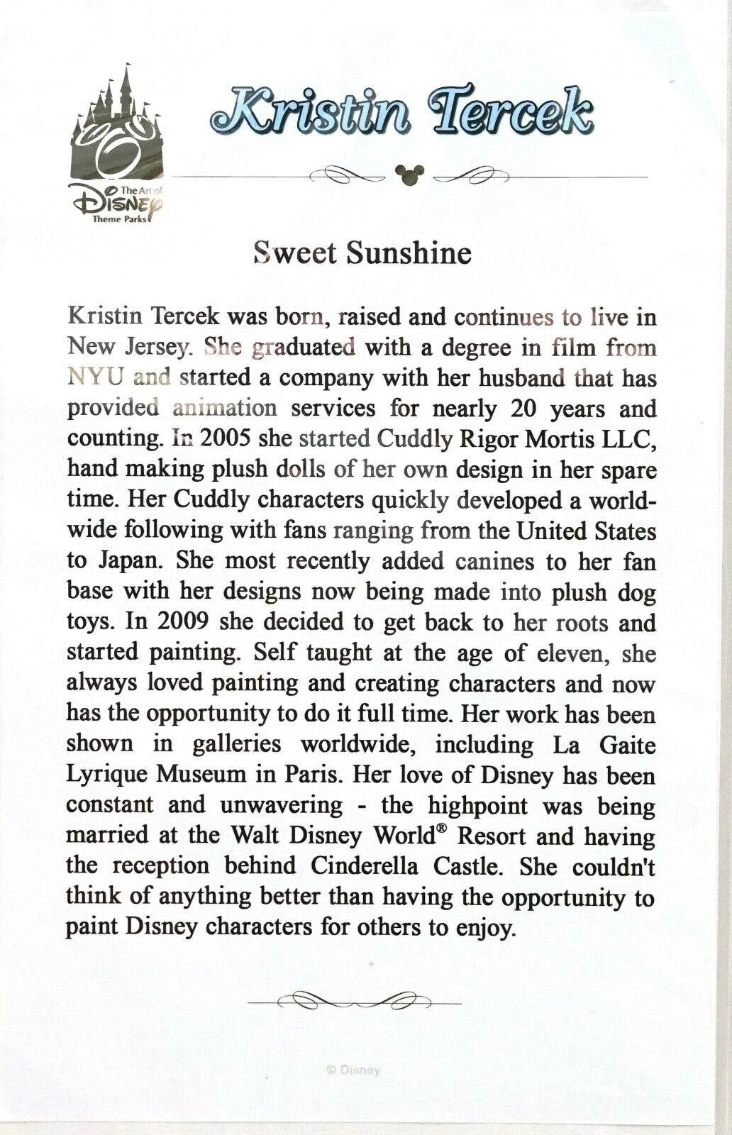 Disney Kristin Tercek "Sweet Sunshine" Orange Bird 14x18" Matted Print 4 Disney Kristin Tercek "Sweet Sunshine" Orange Bird 14x18" Matted Print - Image 2